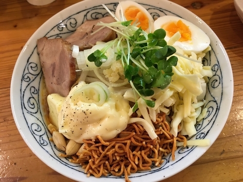 「冷しまぜそば(ガーリックマヨ)小」@本家なごやんラーメンの写真