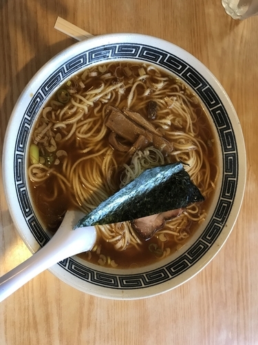 「中華そば 大盛り 魚介系」@中華そば おかめの写真