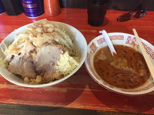 「小つけ麺エビ味　850円」@ラーメン二郎 会津若松駅前店の写真