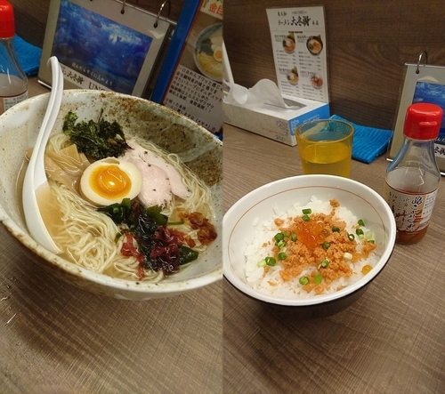 「夏季限定『金目鯛の冷製麺』と限定麺専用「鮭とイクラの冷製飯』」@東大和ラーメン大冬樹Season2の写真