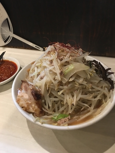 「味噌ラーメン(中盛、野菜増、ドテ辛アン)」@どてちんⅢの写真