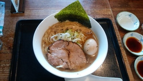 「味玉ラーメン＋餃子3個」@らーめんはるか86の写真