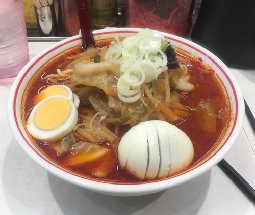 「北極やさい ゆで玉子スライス」@蒙古タンメン 中本 船橋店の写真