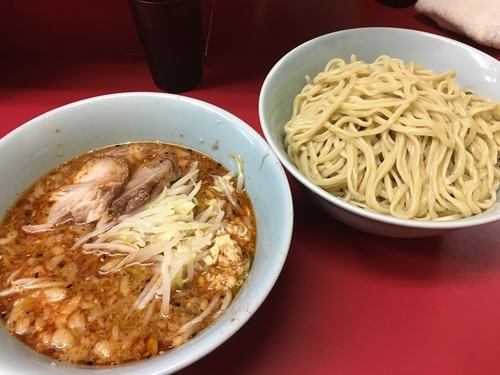 「小ラーメン+つけ麺変更 (ニンニク、野菜少なめ)」@ラーメン二郎 中山駅前店の写真