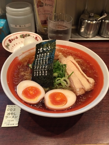 「冷やしラーメン（750円）」@天下一品 中央通り店の写真
