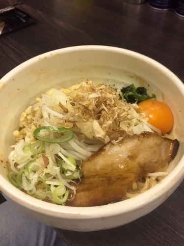 「豚あえそば（辛味噌・並盛）680円」@十文字の写真