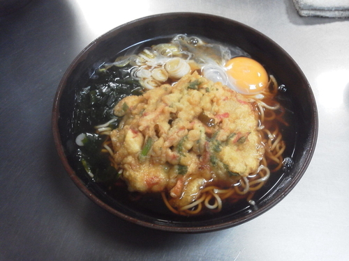 「卵かき揚げそば 440円大盛サ」@ポンヌッフの写真