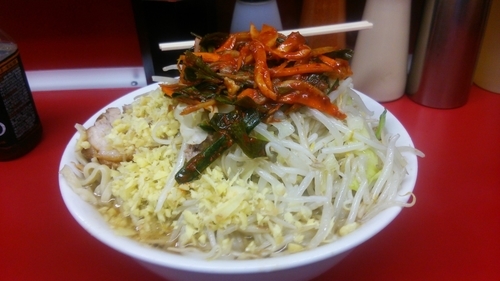 「大ラーメン ニラキムチ しょうが」@ラーメン二郎 湘南藤沢店の写真