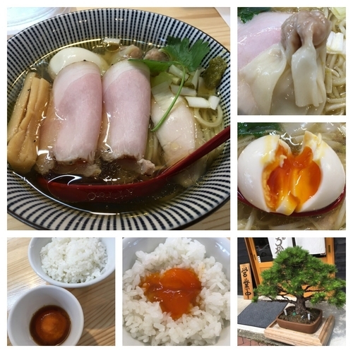 「(松)特級中華そば 白醤油 900円＋濃厚卵黄のうに醤油ご飯」@自家製麺 くろ松の写真