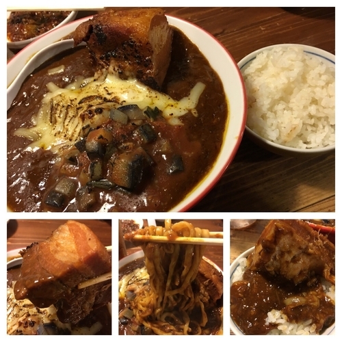 「限定TV ドロリンチョデミグラスカレー麺 ライス付き 950円」@麺 酒 やまのの写真