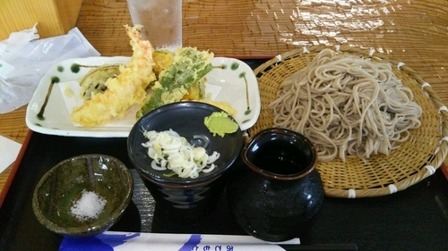 「もりそば＋天ぷら（ランチメニュー１）」@会津蕎麦 あずまやの写真