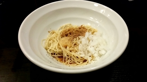 「黒酢の和え玉(ハーフ・ニンニク)」@灰汁中華 丿貫 福富町本店の写真