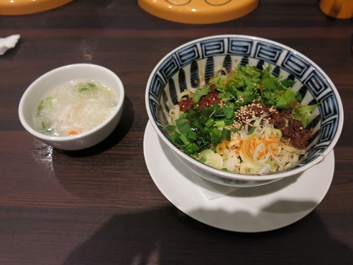 「四川成都 汁無し担々麺(スープ付き):920円+消費税」@暁雲亭の写真