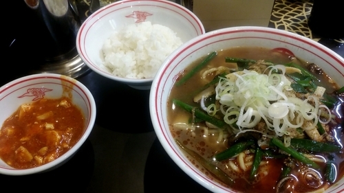 「限定マーラー麺+定食 960円」@蒙古タンメン 中本 渋谷店の写真
