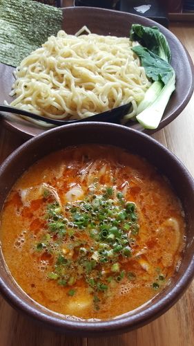 「坦々つけ麺激辛大盛」@ラーメン サンゲン屋 おゆみ野店の写真