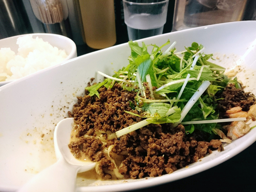 「白胡麻つゆ無し＋半ライス」@四川担担麺 阿吽 湯島店の写真