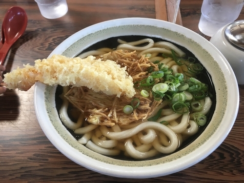 「えびごぼ天うどん+大盛／￥460+80」@大力うどんの写真