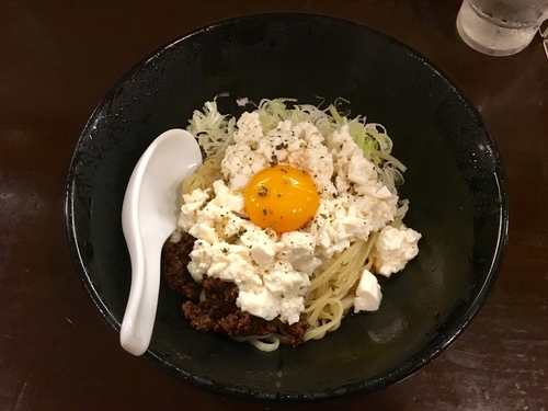 「冷やしマーボナーラ」@づゅる麺 池田の写真