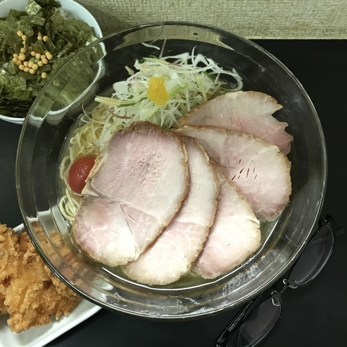 「アゴ冷やし麺 肉2枚増し　お茶漬けセット」@自家製麺SHINの写真