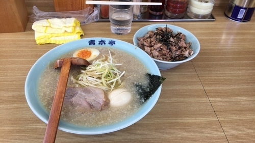 「小ラーメン醤油+チャー丼」@ラーメン青木亭 八潮店の写真