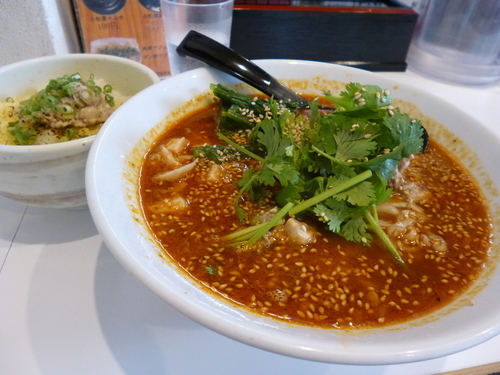 「【限定】海老麻辣湯＋チャーチーズご飯」@海老・特濃煮干そば まるはの写真