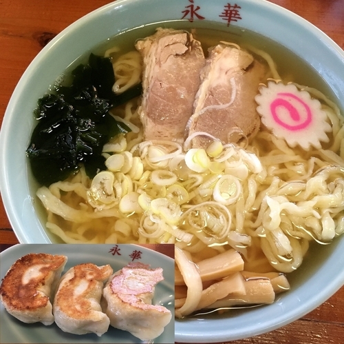 「ラーメン＋餃子 ３個」@佐野手打らーめん 永華の写真