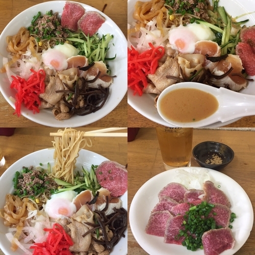 「真夏の一杯 肉しゃぶ冷中(C)3000円+ウーロンハイ500円」@MENYA 食い味の道有楽の写真