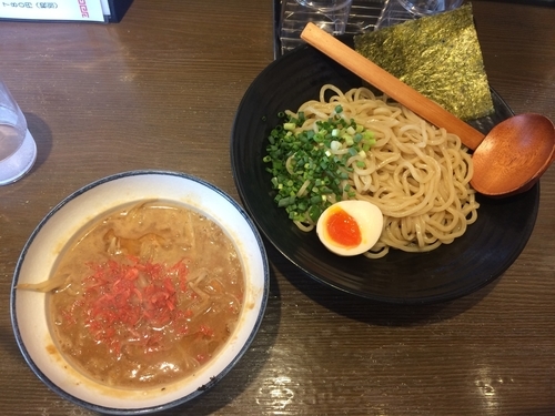 「エビ味噌つけ麺」@熟成蔵出し味噌ラーメン マルヤ商店 岩井店の写真