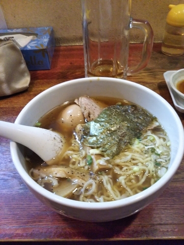 「醤油ラーメン✕味玉トッピング」@ひなたやの写真