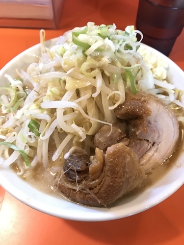 「ミニらーめん 豚一切れ、ヤサイ、ニンニク、アブラ、ネギ」@ちばからの写真