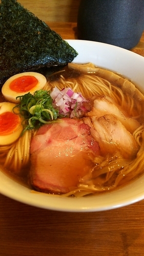 「味玉煮干しそば(大盛り) 海苔 九条ネギ」@麺処 いち林の写真