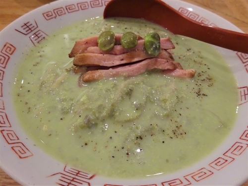 「だだちゃ豆の冷やし麺 1000円 ＋ 山形のだし御飯」@麺や 七彩 八丁堀店の写真