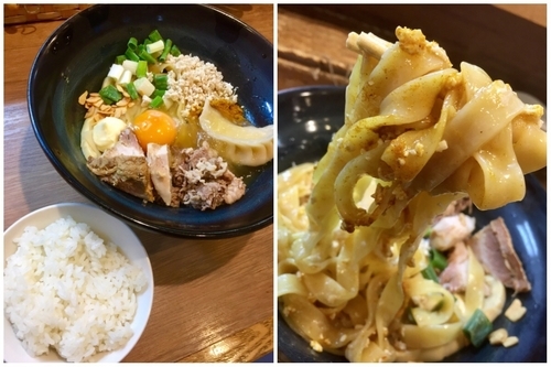 「【限定B】冷やしまぜSOBA（半ライス付き）￥880」@麺家 Shumen Doushiの写真