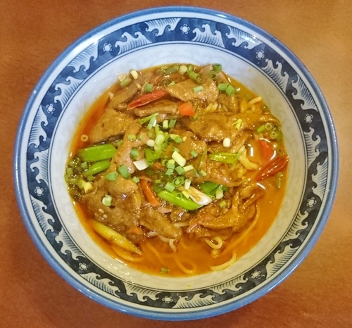 「家常猪肝面（試作品 / 9月発売予定）」@晴々飯店の写真