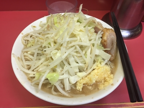 「小ラーメン　ニンニクまし　700円」@ラーメン二郎 桜台駅前店の写真