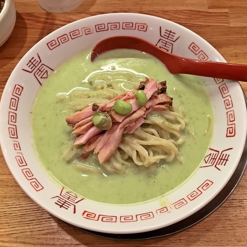 「【限定】だだちゃ豆の冷やし麺 ￥1000」@麺や 七彩 八丁堀店の写真