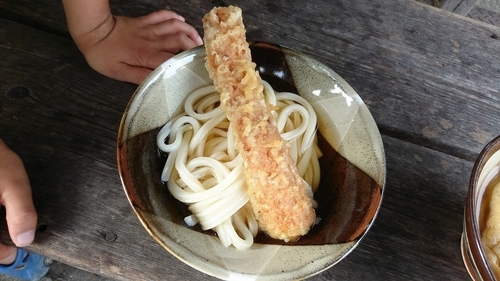 「うどん150円+てんぷら100円」@讃岐うどん がもうの写真