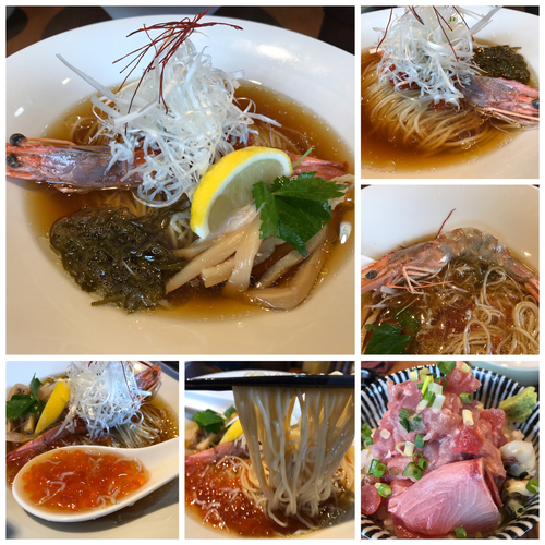 「‎【限定】天使の海老とイクラの冷やしそば 890円 海鮮丼」@寿製麺よしかわ 川越店の写真