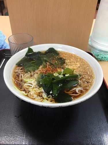 「ワカメたぬきそば」@梅もと 船橋店の写真