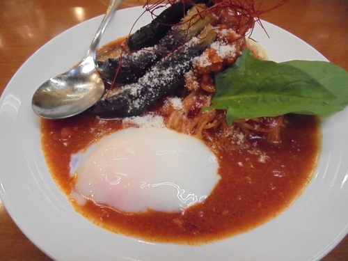 「【限定】茄子と挽肉のアラビアータ冷麺　９３０円」@太陽のトマト麺 京急川崎支店の写真