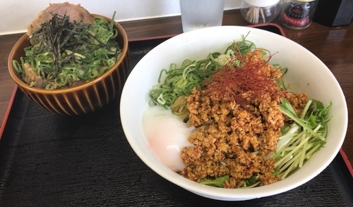 「汁無し冷やし担々麺(夏季限定)＋青葱叉焼丼小(ランチ限定)」@麺場 新 ARATAの写真