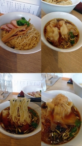 「『ワンタンつけそば+大盛(￥1000+150)』」@手打中華そば 大賀110の写真