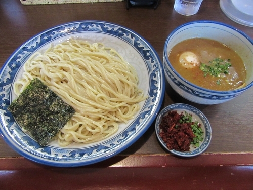 「味玉つけそば（８５０円）＋大盛５０円＋エビ辛し１００円」@中華そば・つけそば 浜屋の写真