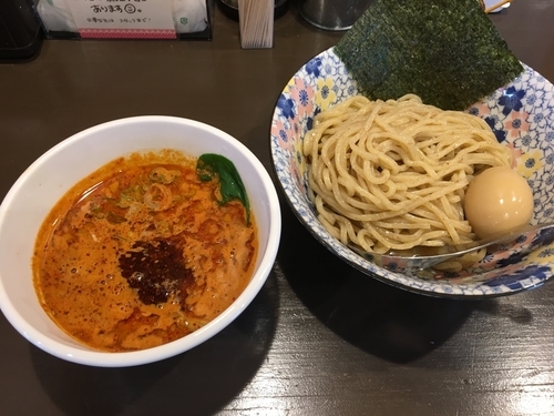 「坦々つけ麺（辛さ鬼＋１００円）＋煮玉子」@麺屋 湊の写真