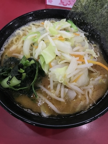 「ラーメン、中、野菜盛」@杉田家 千葉祐光店の写真