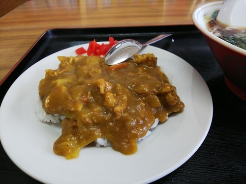 「ラーメンカレーセットの半カレー」@あさひや食堂の写真