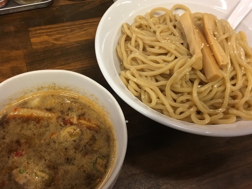 「辛つけ麺」@濃厚つけ麺 茜堂の写真