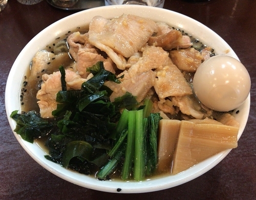 「味玉入り五ノ神的ポークラーメン(肉の日80食限定)1000円」@らーめん 五ノ神精肉店 煮干し編の写真