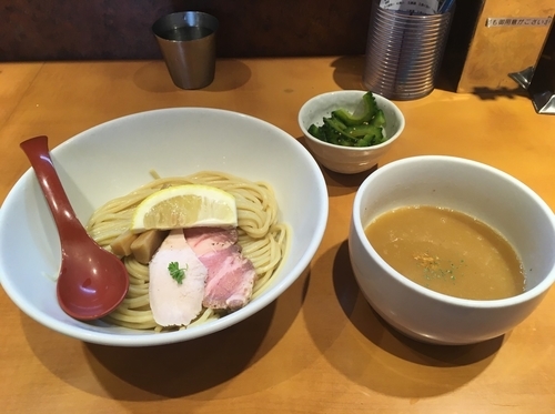 「鶏白湯つけ麺＋ゴーヤおひたし」@麺屋 翔 品川店の写真