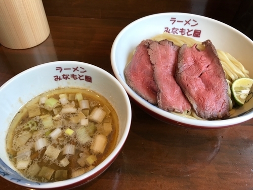 「贅沢牛塩つけめん 1000円」@ラーメン みなもと屋の写真